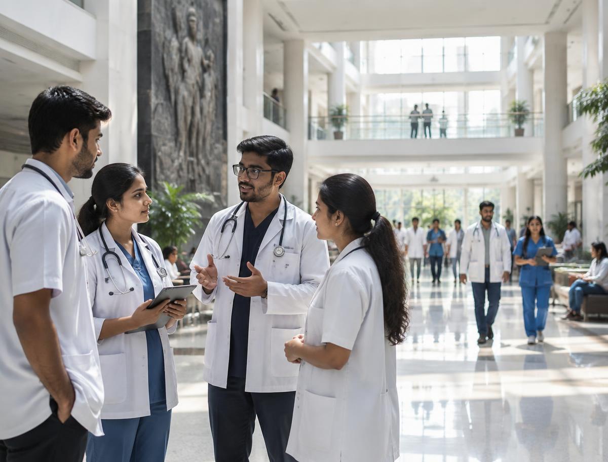 Medical students in a university teaching hospital